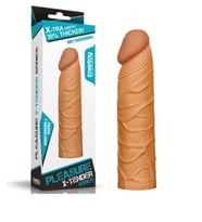 X-LARGE Dolgulu Realistik Penis Kılıfı Uzatmalı Prezervatif Dildo