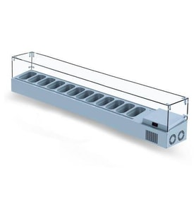 Iceinox Set Üstü Saladbar Cam Kapak GN 1/4-150: 12 Adet (Gri)