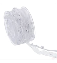 İncili ve Satenli Organze Kurdele, 4 cm x 4,57 mt - Beyaz