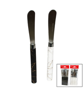 5 PARÇA UZUN KAHVALTI BIÇAK - MERMER DESEN SAPLI 16.5 cm (5343)