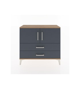 Arges Şifonyer 2 Raflı 2 Çekmeceli 2 Kapaklı 88x30x80 Çam-Antrasit
