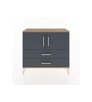 Arges Şifonyer 2 Raflı 2 Çekmeceli 2 Kapaklı 88x30x80 Çam-Antrasit