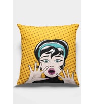 Sarı Pop Art Çift Taraflı Yastık Kırlent Kılıfı KRL069