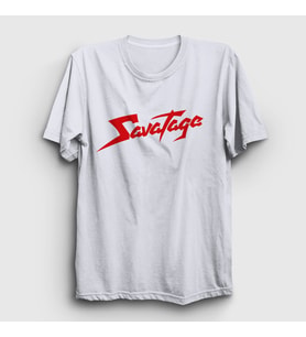 Presmono Unisex Beyaz Logo Metal Savatage T-Shirt 549663tt (Beyaz)