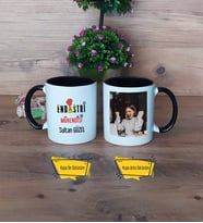 Endüstri Mühendisi Kupa Bardak Siyah Fotoğraflı Mühendisler Günü Hediyesi