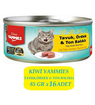 Kiwi KCM-50393 Tavuk-Ördek-Ton Balıklıi Kedi Konservesi 16 Adet x 85Gr