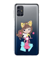 Samsung Galaxy M31s Uyumlu Kamera Korumalı Kapak Vespagirl Tasarımlı  Şeffaf  Kılıf