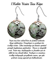 Sertifikalı 1.kalite Yeşim Taşı Doğal Taş Küpe (MEKSİKA) (Çok Renkli)