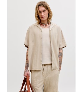 JACK JONES Erkek Rahat Kesim Pamuklu Gömlek 12289457 (Bej)
