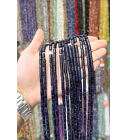 Yıldız Taşı Silindir Kesim Lacivert 5x8mm Doğal Taş Dizi