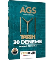 MEB AGS KAYI Tarih Tamamı Çözümlü 30 Deneme Yediiklim Yayınları