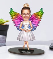 Kişiye Özel Fotoğraflı Melek Anne Tasarımlı Karikatür Biblo
