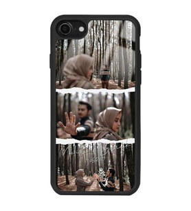 iPhone 8 Uyumlu 3lü Kolaj Fotoğraf Tasarımlı Glossy Telefon Kılıfı