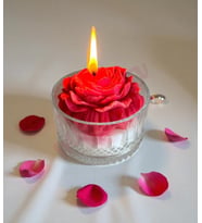 Mumelia Candles Açılmış Gül - Doğal Soya Cam Bardak Tasarım Mum