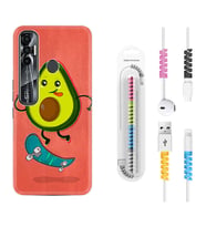 Tecno Spark 6 6 Go 8C 8 Pro 7 7 Pro Kılıf Kablo Koruma Spiral Silikon Avokado Skate 1741