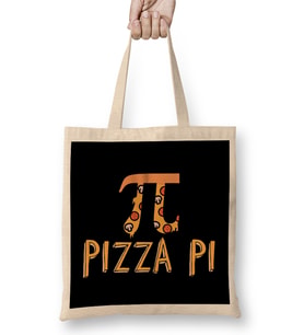 Cute & Funny Pizza Pi Pizza Pie Math Joke Pun Bez Çanta Uzun Saplı