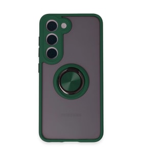 Samsung Galaxy S23 Kılıf Montreal Yüzüklü Silikon Kapak - Yeşil