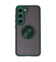 Samsung Galaxy S23 Kılıf Montreal Yüzüklü Silikon Kapak - Yeşil