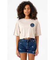 Gen V Godolkin University Emblem Bej Kadın Crop Tshirt