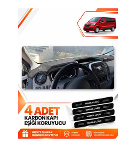 RENAULT TRAFIC KAPAKLI (2015-2022) Uyumlu Ön Torpido Koruma Kılıfı Halısı - Siyah