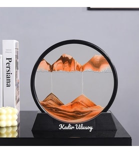 Çılgıntrend Kişiye Özel 3D Cam Hareketli Turuncu Renk Kum Sanatı