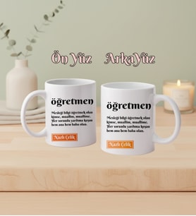 Kişiye Özel Öğretmen İsimli Kupa Bardak