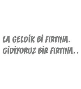 Geldik bi fırtına gidiyoruz bir fırtına sticker 17x17 Cm Gri