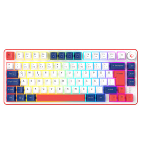 Rampage Clicky 75 Beyaz/Lacivert/Kırmızı Mekanik Hisli RGB Q Membrane Oyuncu Klavyesi