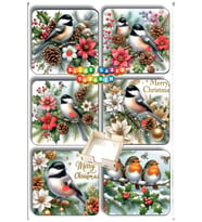 BİLGE tasarım Noel Yılbaşı Ahşap Bardak Altlığı - 6 lı set Set AHŞAP ÖZEL TASARIM KUTULU