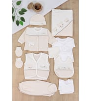 Erkek Bebebek Yenidoğan % 100 Pamuk Yumuşacık Mavi 10 Lu Hastane Çıkışı Hediyelik STL7136 (KAHVE)