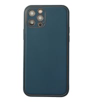 Pilelistore   iPhone 12 Pro Max Kılıf Coco Deri Silikon Kapak - Mavi