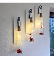 Öğretmenler Günü, Dekoratif Led Işıklı, Şişe Model, Beyaz Duvar Dekor, Üçlü Set