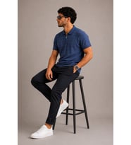 ADV-4909 POLO YAKA FERMUARLI TİŞÖRT/İNDİGO/M
