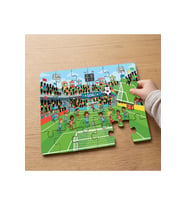 Futbol Turnuvası Tasarımlı 24 Parça Ahşap Çocuk Puzzle