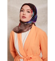 Fındık Kabuğu Levidor Twill İpek Eşarp 40