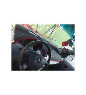 2003-2008 Modellerine Uygun Chevrolet Kalos Torpido Koruma Halısı Siyah Kenar Renk Kırmızı