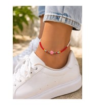 PEMBE TAŞLI, RENKLİ BONCUKLU HALHAL 23+4CM ACR9847