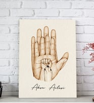 BK Gift Kişiye Özel El Ele Tutuşan Aile Tasarımlı Renkli Kanvas Tablo-4, Anneye Hediye, Aile Hediyesi