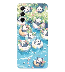 Samsung Galaxy S21 FE Uyumlu Panda Tasarımlı Şeffaf Telefon Kılıfı