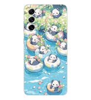 Samsung Galaxy S21 FE Uyumlu Panda Tasarımlı Şeffaf Telefon Kılıfı