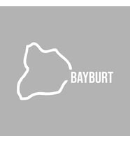 Bayburt Harita Araba Sticker siyah 17x11 CM (Beyaz)