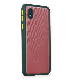 Newface Samsung Galaxy A01 Core Kılıf Miami Şeffaf Silikon - Koyu Yeşil