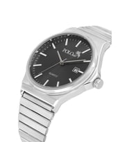 Polo Air Hasır Metal Kordon Takvimli Erkek Kol Saati Gümüş Siyah Renk PL-7041E5x (Siyah-Gri)