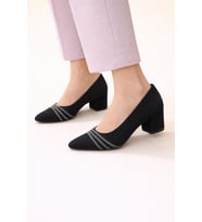 Trendyshose 06021 Kalın Topuklu Taşlı Ayakkabı