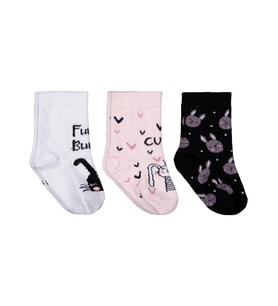 Civil Baby Funny Bunny 3'lü 6- Bebek Kız Çorap Set - Standart 18 Ay