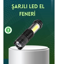 4 Modlu Usb Şarjlı Led El Feneri Kamp Ve Outdoor
