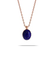 Lapis Lazuli Taşlı Rose Gümüş Kolye 7309 (Lacivert)