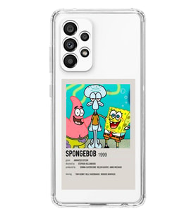 Samsung Galaxy A13 Uyumlu Sunger Bob Minimalist Poster Desenli Şeffaf Telefon Kılıfı