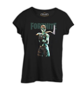 Fortnite Zombie Siyah Kadın Tshirt