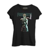 Fortnite Zombie Siyah Kadın Tshirt